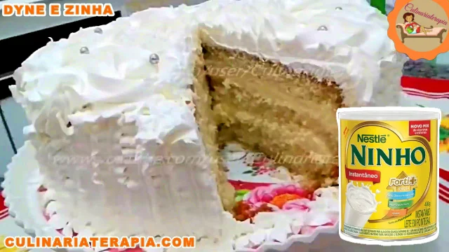 Bolo de Aniversário Leite Ninho com Cobertura Chantininho