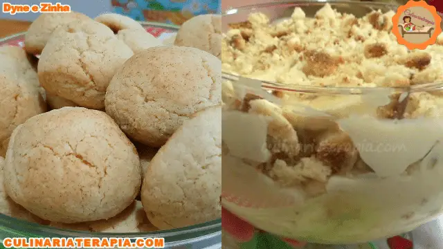 Pudim de Banana e Biscoito de Baunilha